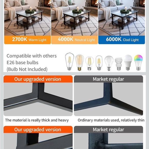 Rustic Black and Brown Ceiling Light Fixture - Picture 3 of 5